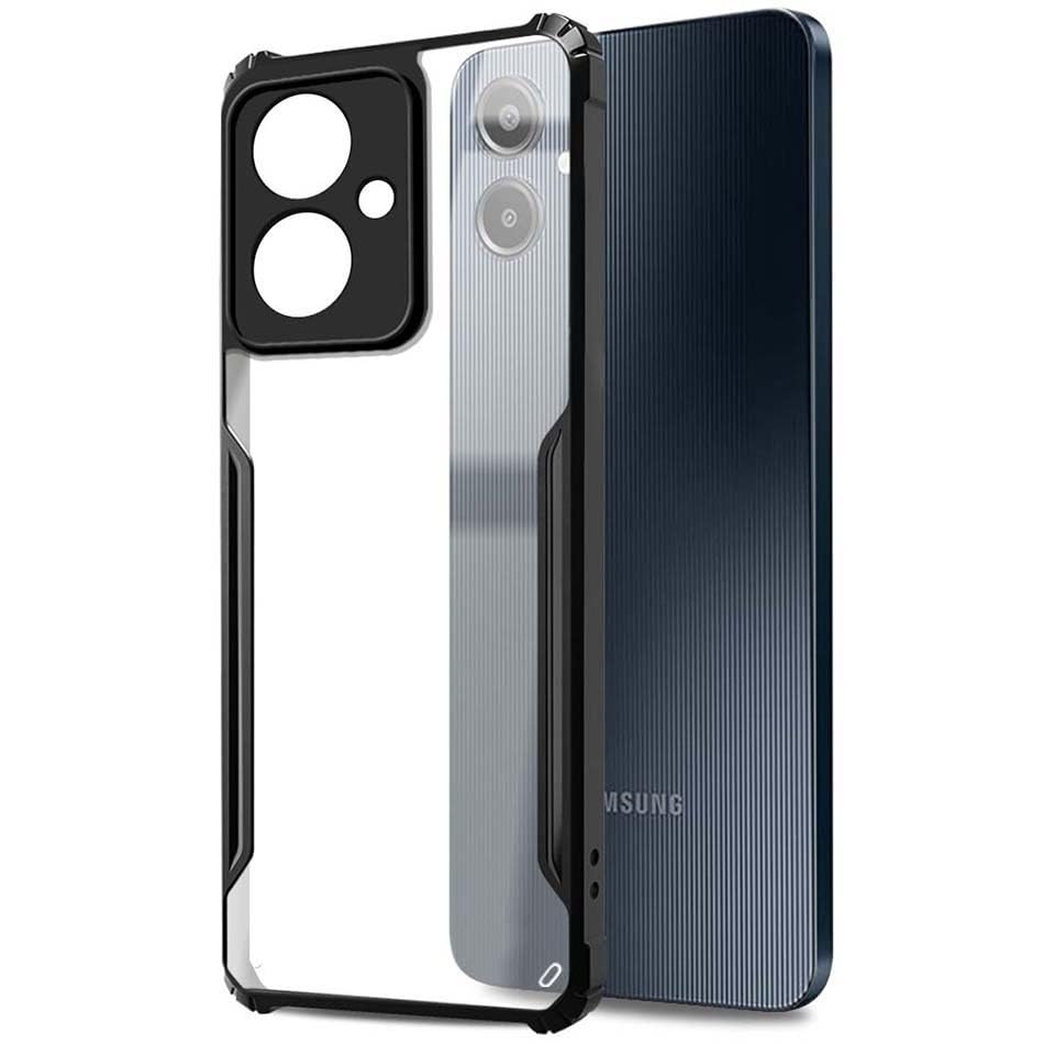 Image of Fashionury Shockproof Crystal Clear Back Cover Case for Samsung Galaxy A06 5G | 360 Degree Protection | Protective Design | Transparent Back Cover Samsung Galaxy A06 5G (Black Bumper)