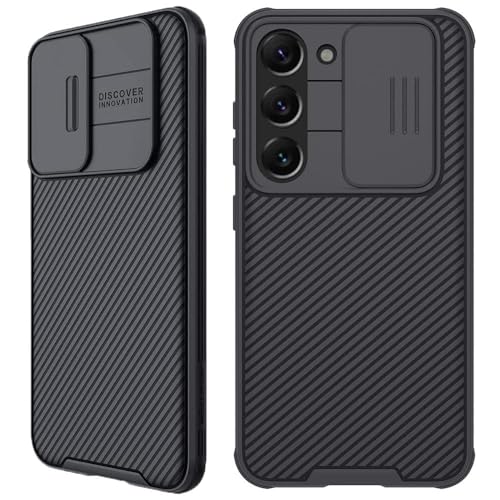 Image of Nilkin Classic Series Compatible for Samsung S23 Case with Camera Cover, [Camera Lens Protector] [Scratch-Resistant] [360 Full Protection] Shockproof Slim Phone Case (Black, S23)