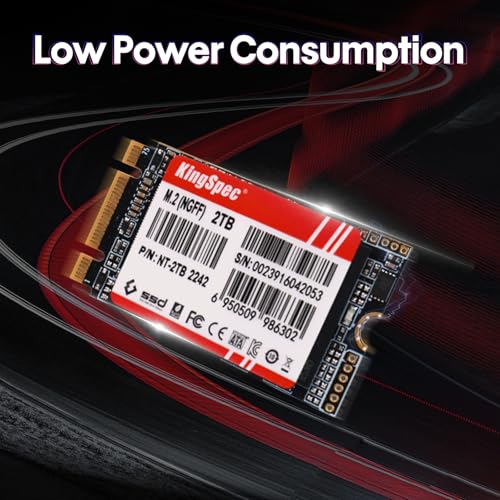 Image of KingSpec 2TB M.2 SATA 2242 SSD NOT for NVMe Slots, Upgrade for Laptop /Desktop, SATA III 6Gb /s, B+M Key, Up to 550MB /s