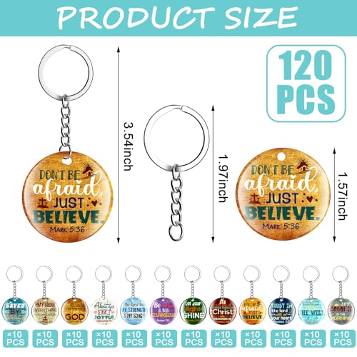 Image of Janmercy 120 Pcs Acrylic Christian Keychain Bulk Floral Bible Verse Keychain Religious Scripture Jewelry Gifts for Women Men
