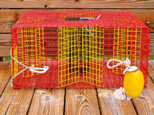 OceanBuilt Baitfish & Pinfish Traps Durable Wire Fishing Traps Multiple Mesh Sizes Trap Sizes & Buoy Kit Options (1 Mesh Large Pinfish w/Buoy Kit)