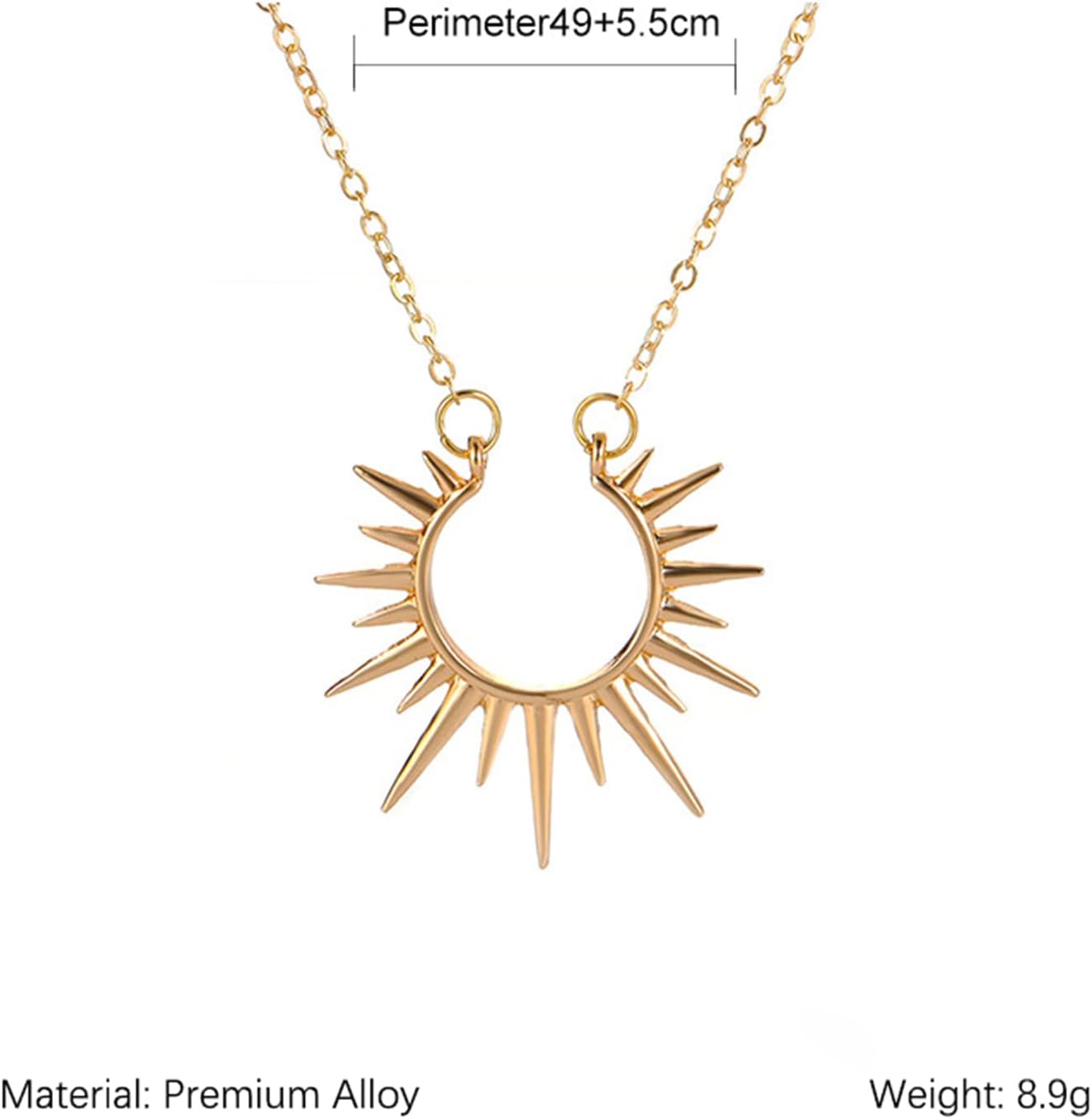 Sun Necklace, 14k Gold Plated Sun Pendant Necklace for Women Adjustable Dainty Sunlight Sunshine Necklace Minimalist Jewelry Gifts - Image 4