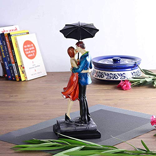 Figurine couple s'embrasser sous la pluie en résine Deco Alankaram