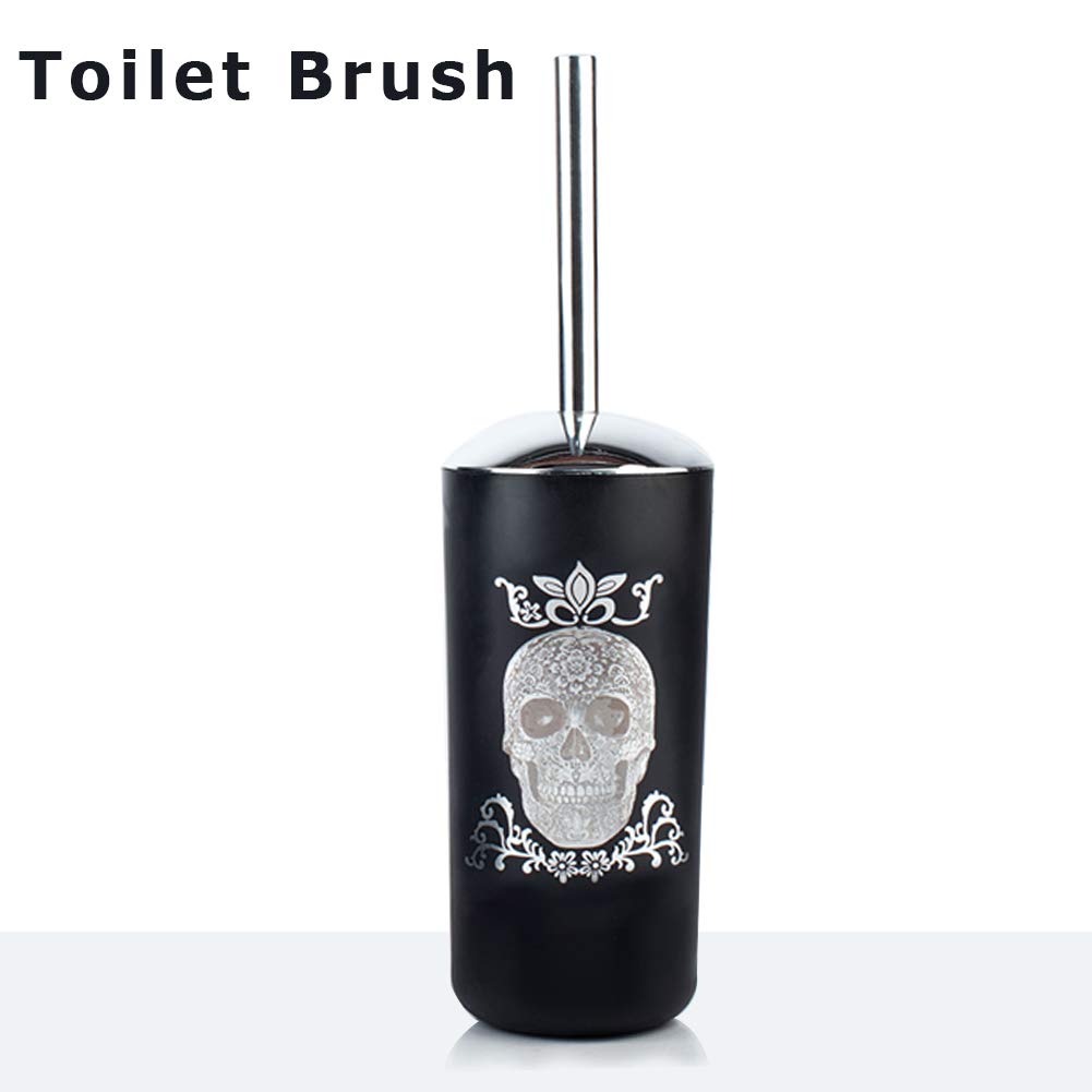 Juego de accesorios de baño de Halloween, 6 piezas de plástico, dispensador de jabón, soporte para cepillos de dientes, vaso, jabonera, papelera, soporte para escobillero de inodoro para encimera 7