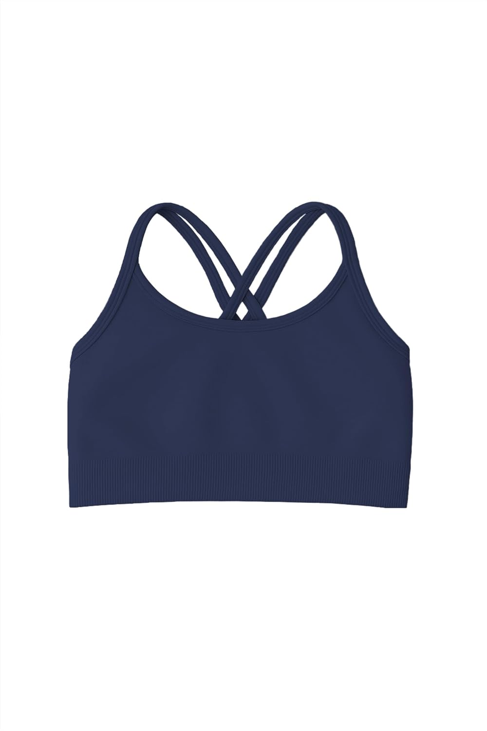 Kurve Girl’s Seamless Strappy Back Stretchy Crop Undershirt Bra, Made in USA