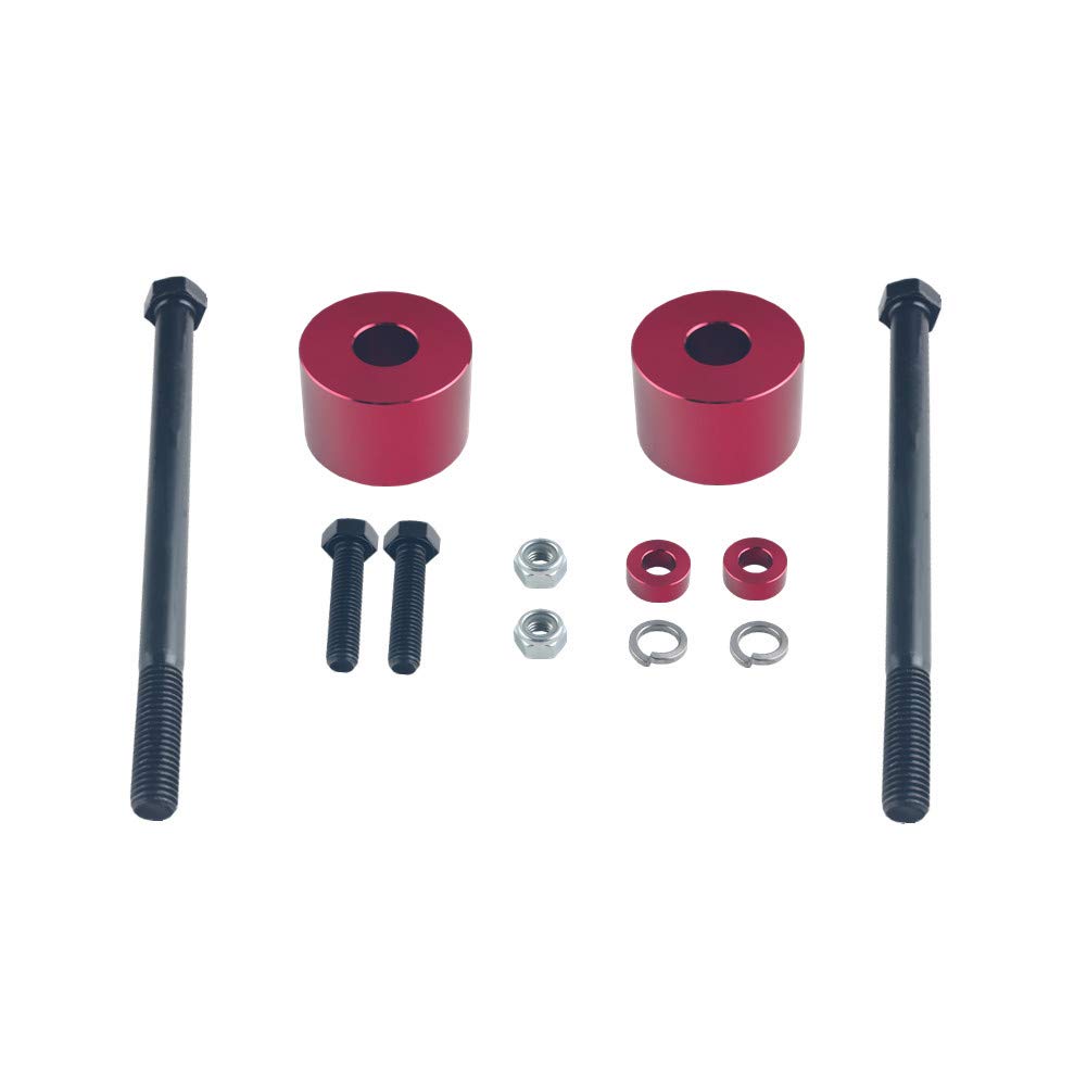 DEWHEL Red Billet Aluminum Differential Drop Spacers For 1995-2007 Toyota Tundra Tacoma Sequoia 4WD Lifted Trucks Front Diff Drop Kit