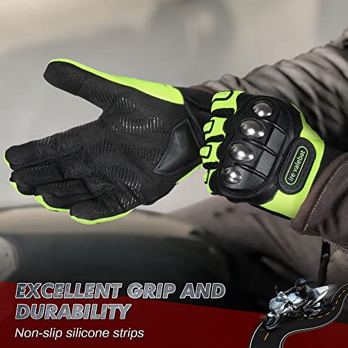 Yosunping Motorcycle Gloves Rubber Guard Protection Powersports Gloves Touchscreen For Men/Women Green L #TOP1