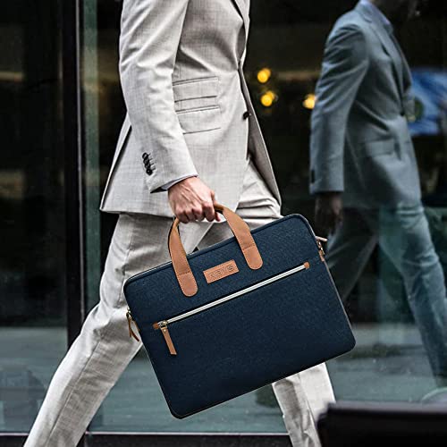 Image of ABYS 14 Inch Blue Genuine Leather Laptop Messenger & Shoulder Bag,Office bag for Men & Women (DL001)