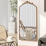 Gold Arched Full Length Mirror 71"×32", Large Traditional Vintage Baroque Inspired Mirror Floor Mirror, Ornate Antiqued Bronze Mirror for Wall, Body Mirror for Living Room/Bedroom/Hallway/Home Decor - Image 3