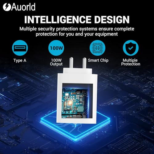 Image of Auorld Original 100W Charger Ultra Fast Charger Adapter for Oneplus 12 /12r /11 /11R /10 /10R /9 /9R /Nord 4 / Ce4 / Ce3 / Ce4 Lite Nord Ce 3 Lite 5G,Nord 2T 5G,Nord Ce 2 Lite 5G,Nord 5G, White