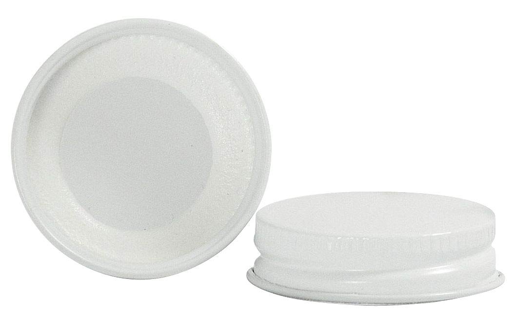 Qorpak CAP-00450 53-400 White Metal Cap with Plastisol Liner (Pack of 1900)