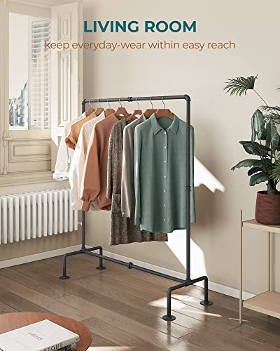 OROPY Industrial Pipe Clothing Rack Free Standing, Heavy Duty Detachable Clothes Rack with 4 Stable Feet for Garment Storage Display, Black - Thumbnail 2