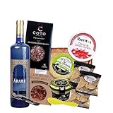 Cesta Gourmet Empresas Queso Curado de Cabra Salchichón Ibérico 100% Bellota Lomo Ibérico Loncheado Crema Jamón Curado Crema de Queso Picos Artesanos Vino Blanco Árabe Regalo Premium CORAZON EXTREMEÑO
