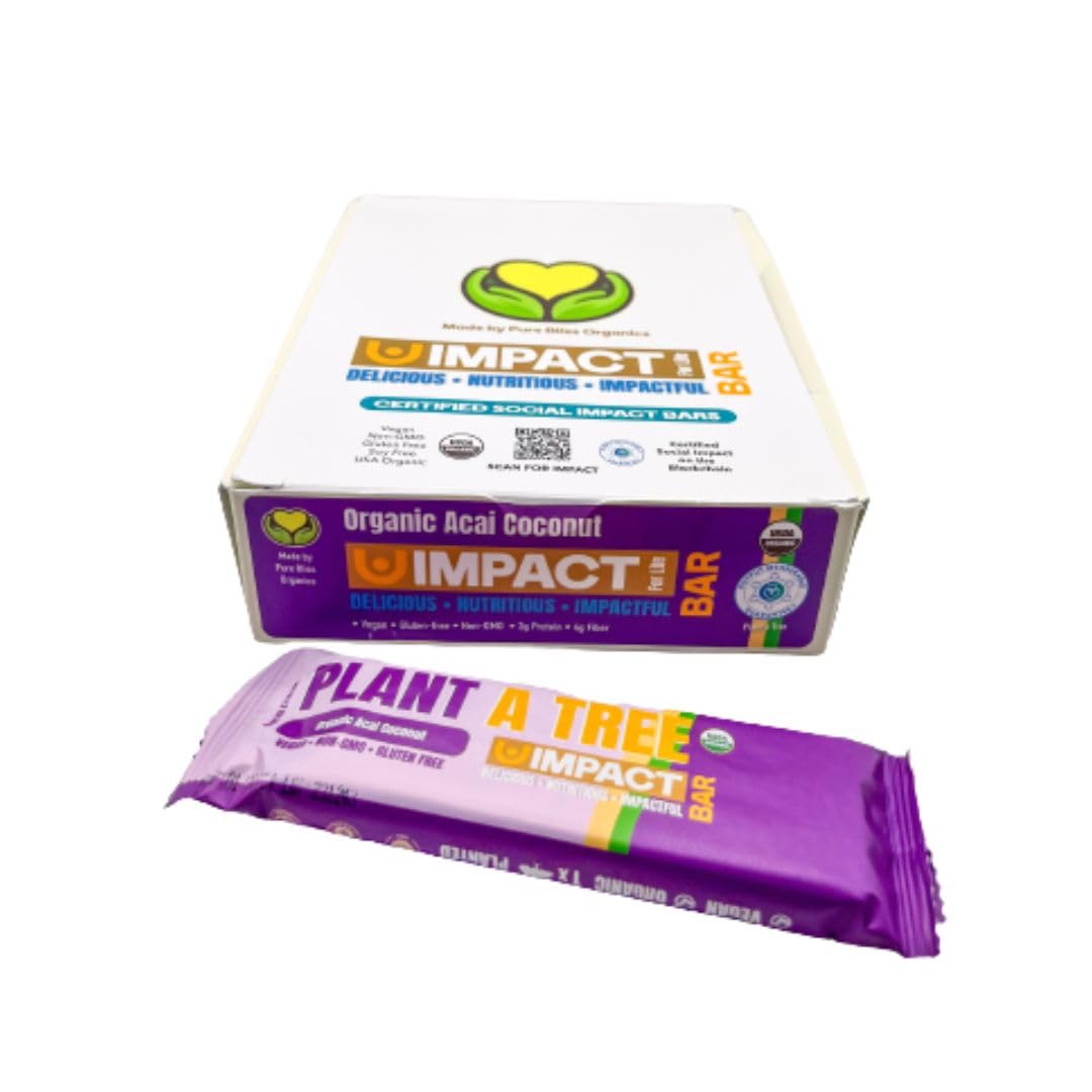 IMPACT FOR LIFE Bar - PLANT a Tree with Each Bar - - Vegan, Non-GMO, & Gluten-Free Real Food Bar