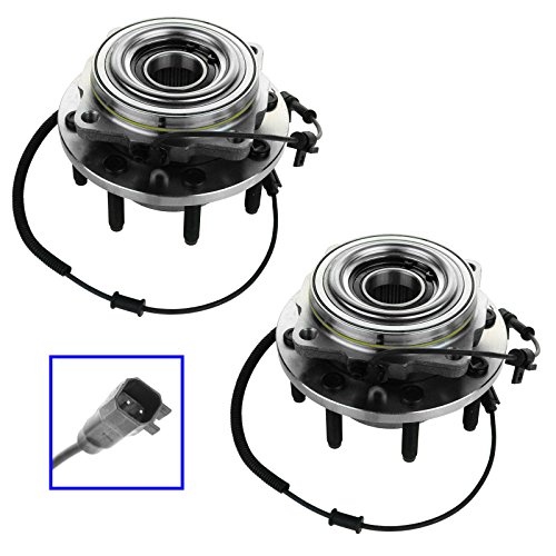 Image of TRQ Front Left and Right Wheel Bearing and Hub Assembly 2 Piece Set 4WD SRW Compatible with 2011-2016 Ford F250 /F350 Super Duty 4x4 SRW