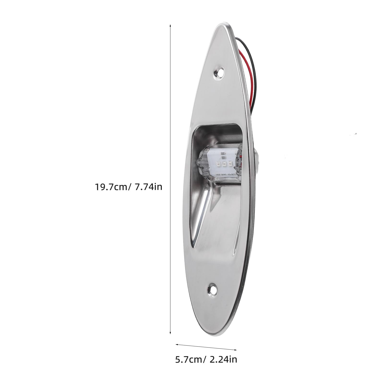 2 pezzi Luci di Navigazione LED per Barca Acciaio Inossidabile Marino Rosso e Verde Incasso per Prua Yacht Pontoon Kayak
