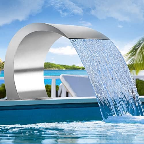 Stainless Steel Waterfall Fountain for Pool, Pond & Garden - 70cm x 50cm Outdoor Water Feature, Decorative Sprinkler for Landscaping & Relaxation