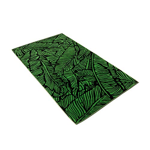 Preisvergleich Produktbild Vossen Strandtuch Bali Jungle schwarz, 100 x 180 cm