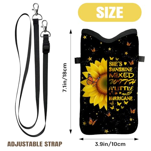 Image of Cell Phone Sleeve Pouch with Adjustable Strap - Sunflower