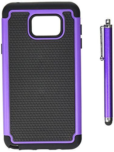 Fulland Hybrid Shockproof Rubber Hard Case for Samsung Galaxy Note 5 - Purple
