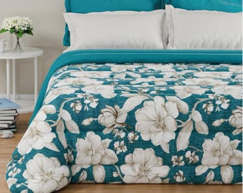 Generico Trapuntino Double Face di Zucchissime Art. Mariella - Colore Ottanio - misure biancheria matrimoniale