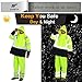 sesafety Hi Vis Rain Jacket, Rain Suits for Men Waterproof withBlack Bottom, Rain Coats for Men Interior Mesh, Class 3 HighVisibility Rain Gear,Removable Hood