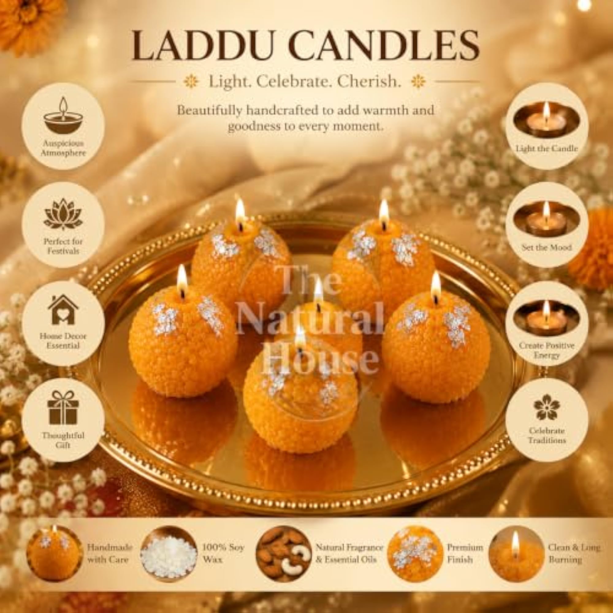 Traditional Ladoo Candles for Festive Gifting