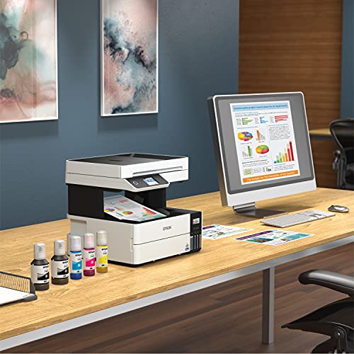 Image of Epson EcoTank Pro ET-5150 Wireless Color All-in-One Supertank Printer with Scanner, Copier, Plus Auto Document Feeder. Full 1-Year Limited Warranty (Renewed Premium),White