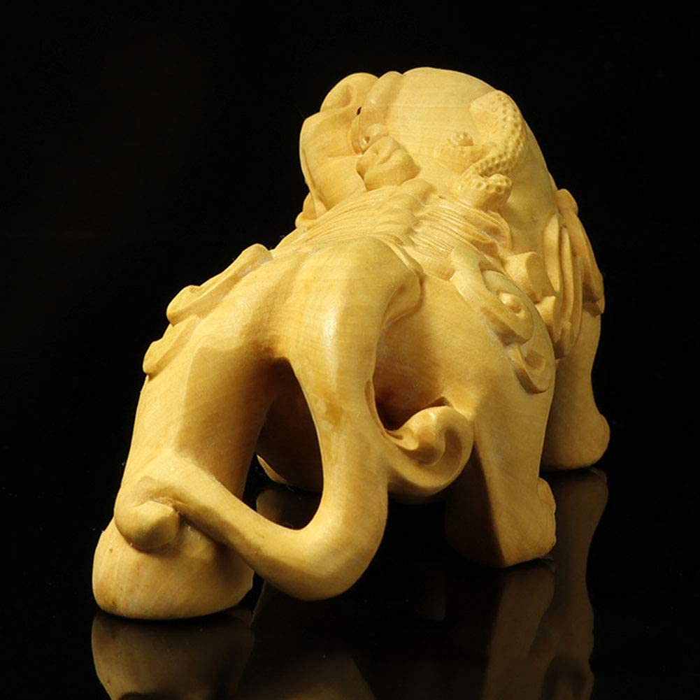 Amazon.co.jp: WYRMB 中国風水Pixiu/iyao ツゲの木の彫像、手彫りの