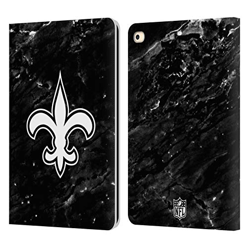 Funda de cuero tipo libro NFL para iPad 9.7 2017 y 2018 con diseño de mármol de New Orleans Saints