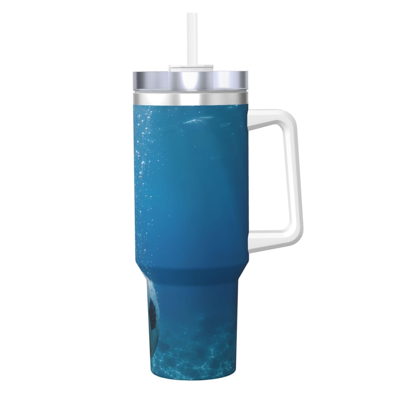 Taza de viaje aislada de 40 oz con tapa y pajilla para café