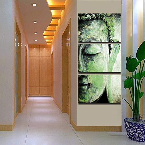 Tableau sur toile Bouddha en 3 panneaux pour décoration salon