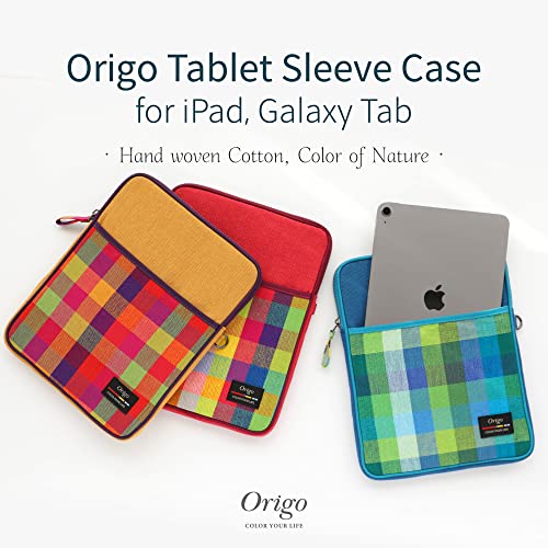 Origo 13Inch Plaid Tablet And Laptop Sleeve Case Compatible With Ipad, Macbook And Galaxy Tab, Galaxy Book/Travel Protective Bag, Portable Checkered Pattern Laptop Pouches/Yellow #TOP1