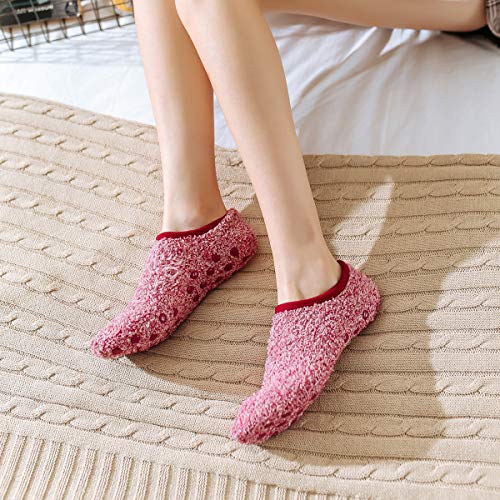 Image of SKOLA Cozy Winter Fuzzy Women Socks Grip Slippers Fluffy House Non Skid Microfiber Socks