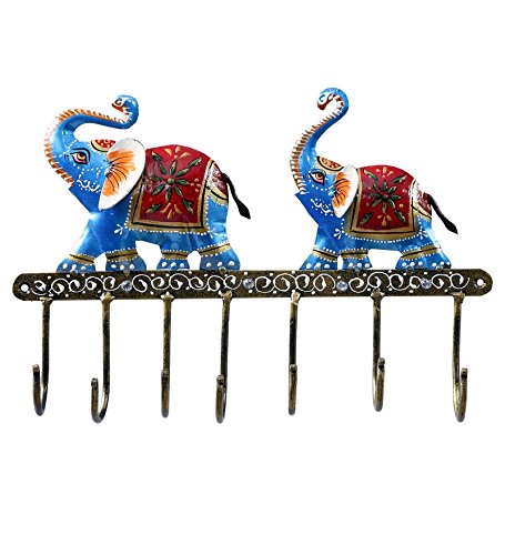 Multicolour Iron Elephant Key Holder by Shekhar Art (Jodhpur) : Amazon ...