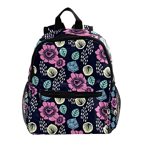 Sac à dos pour garçons et filles bleu géométrique - Petit sac multicolore 30,5 cm