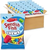 SWEDISH FISH Chews Soft & Chewy Candy, Bulk Candy, 12-5.12 oz Bags