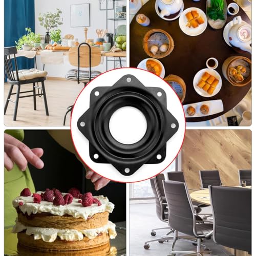 Aililong 4 Stück 72mm Druckkugellager Drehteller Drehplatte Drehlager Drehbeschlag, 360 Grad für Möbel, Regalaufsteller und TV-Schränke.