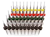 50pc Tungsten Carbide Micro Drill Bits Set Drill Press Pin-Vise 10 each .3mm .4mm .5mm .6mm .7mm...