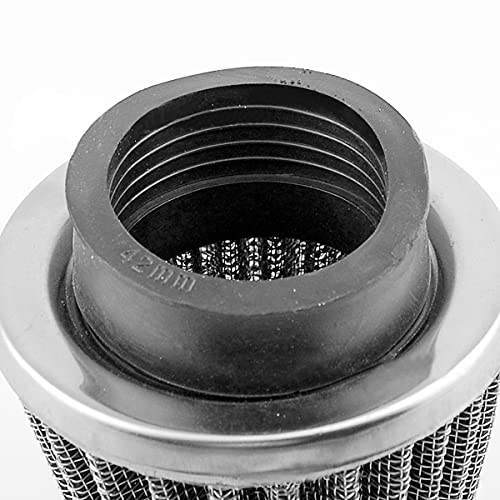 Filtre d'admission d'air universel pour moto, filtre à air sport – Filtre à air universel double couche en acier pour moto, scooter, VTT, cyclomoteur, noir, 1 pièce (38/39/40 mm) - Image 5
