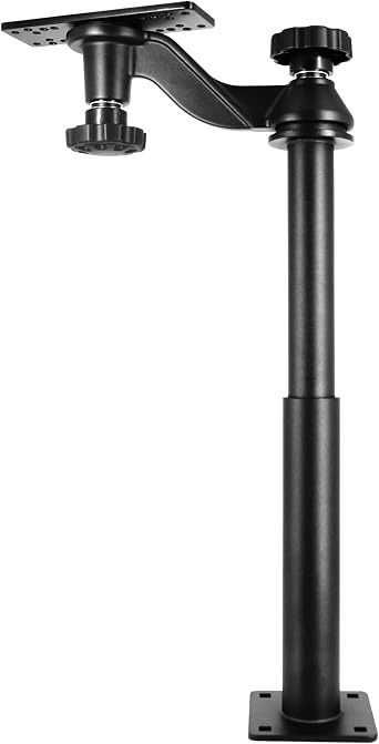 Aluminum Height Telescopic Fish Finder Mount, Marine Electronics Mount with Horizontal Swing Arm for 5"-12" Large Depth Finder Display, Compatible with Garmin, Lowrance, Humminbird and More