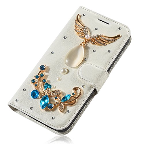 Galaxy On5 Case,G550 Case,Gift_Source Pu Leather Wallet Protective Case Bling Glitter Crystal Rhinestone Folio Kickstand Cover With Card Slot For Samsung Galaxy On5 Sm-G550Fy (6.0") (2015) [Angel] #TOP1