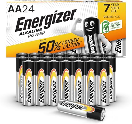 Energizer Alkaline Power - Piles AA (Lot de 24) - Alcaline 1,5V - Énergie Longue durée - Idéales pour Les appareils du Quotidien - Emballage 100% Recyclable...