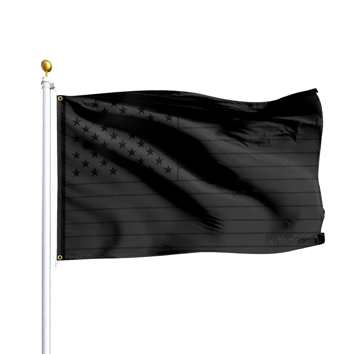 Alle Schwarzen Amerikanischen RIESIGEN Flagge 5X8 Fuß 600D