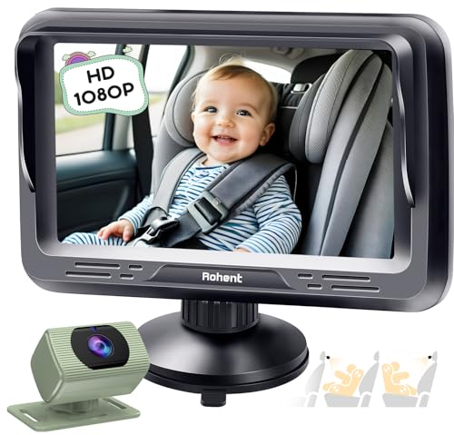 Image of Rohent Carseat Camera Rear Facing Infant - 1080P HD, 360 Adjustable, Night Vision, 150 Wide-Angle Lens, Easy Installation, Perfect for Baby Boys Aged 0-5, Ideal for Parents