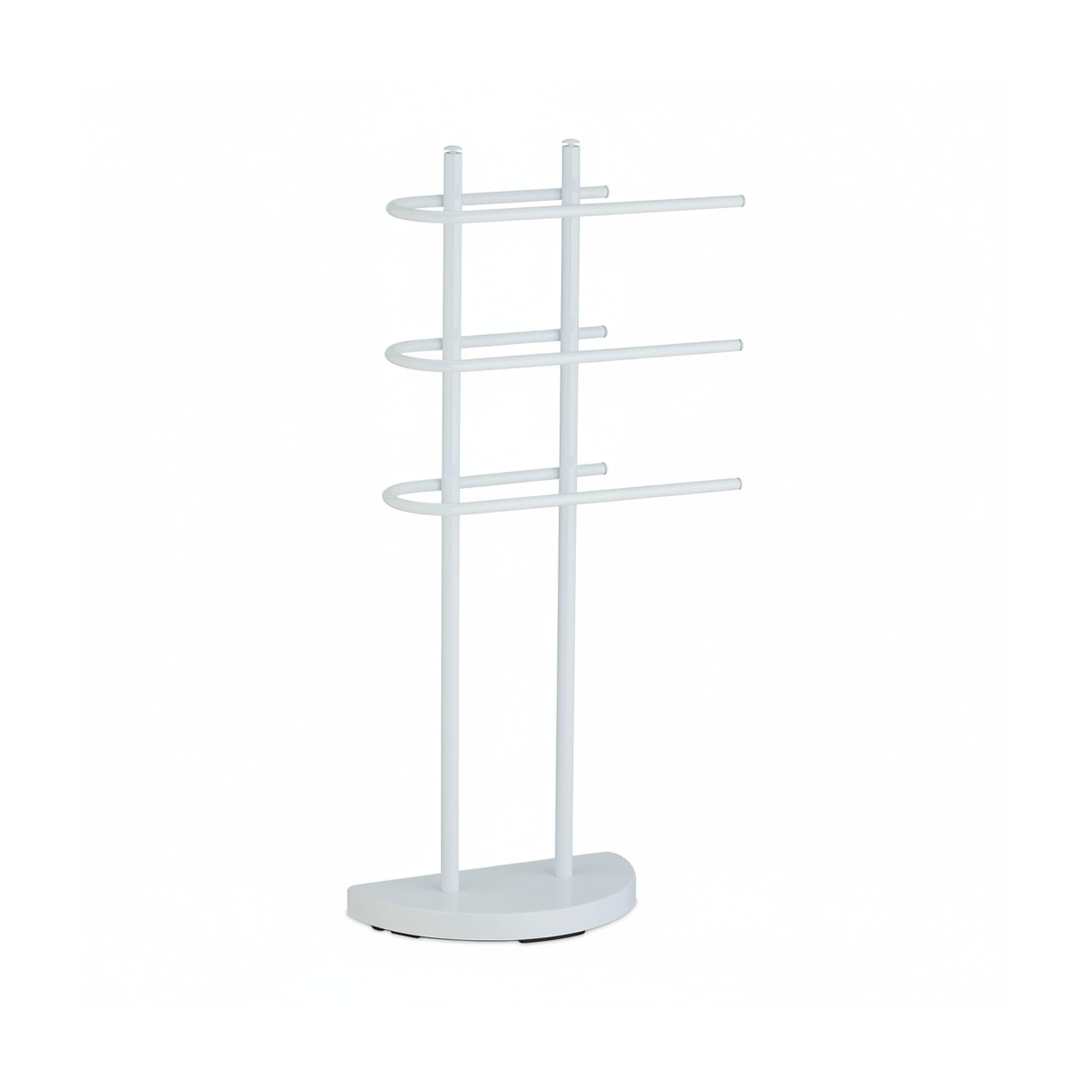 Relaxdays Porte-Serviettes, 3 Barres, métal, HxLxP: env. 83 x 39 x 18 cm, Porte-vêtements Non Fixe, Blanc