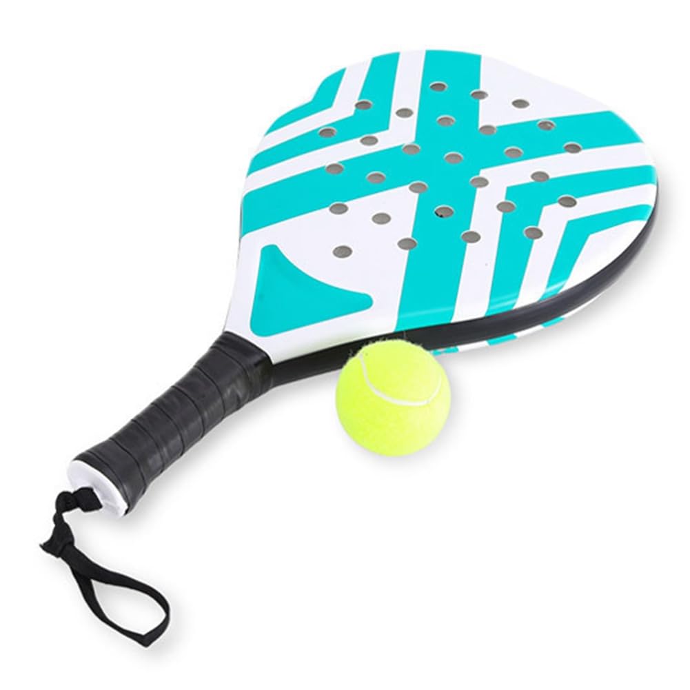 Lot 2 Raquettes Padel avec Cage,Idéales pour Le Tennis et Le Contrôle Sportif. sont Dotées Trous Intelligents pour Une Utilisation en Extérieur,Balles et d'un Sac Transport.