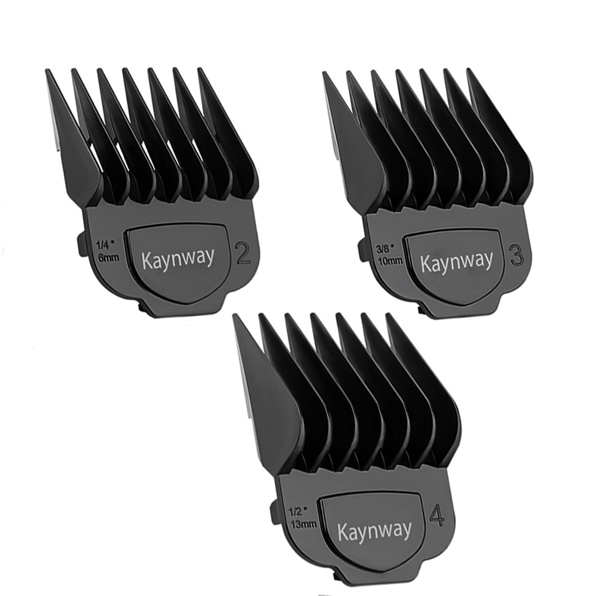 Kaynway for Andis Clipper Guards, 1 Pieces Professional Clipper Guard Comb Guides with Magetic Clip for Andis Hair Clippers - Size #2,3&4 -Length 1/4”, 3/8”,1/2”(3 Pack Black)