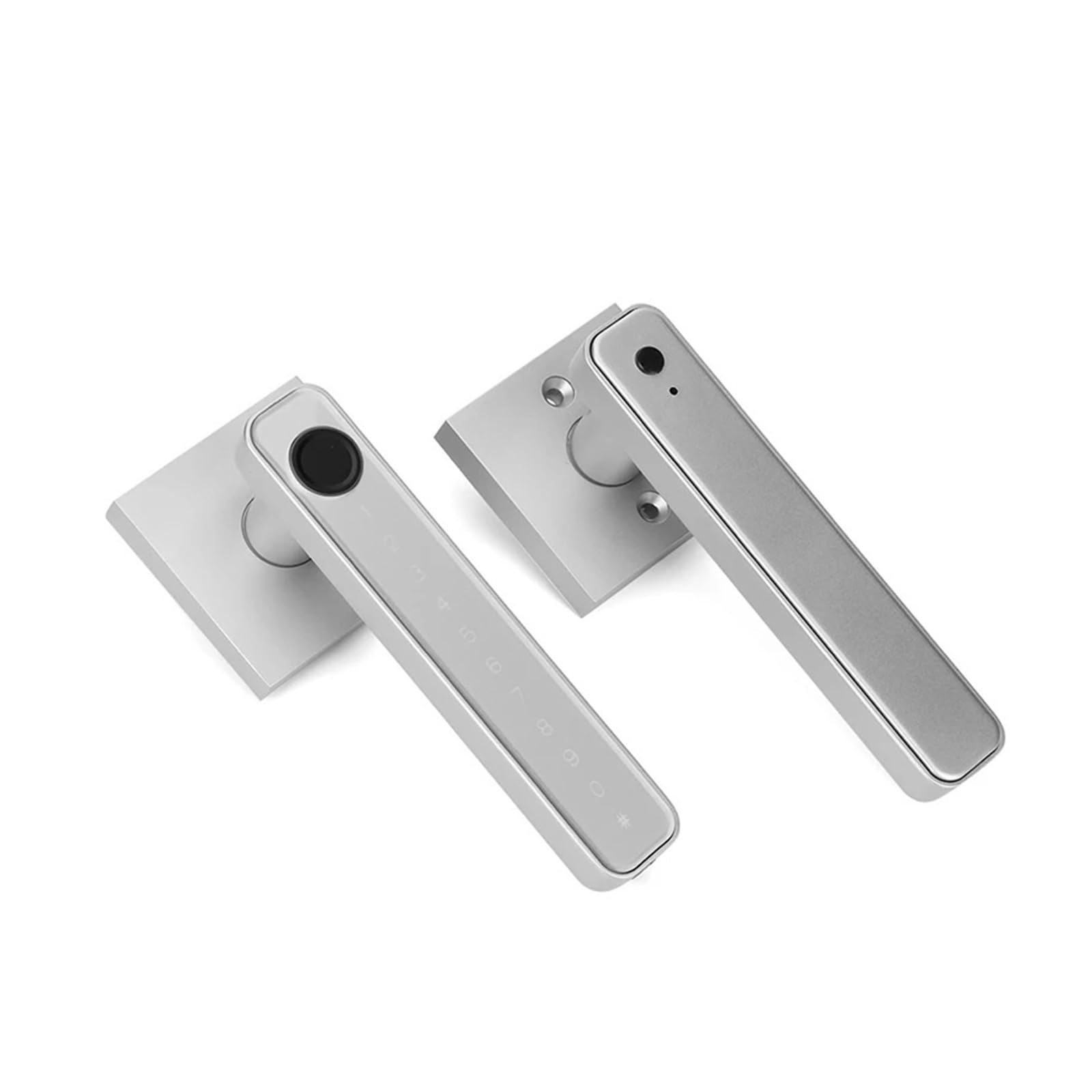 JVDDI Smart Door Handle, Biometric Fingerprint Smart Home Door Lock Password Electronic Digital Control Entry Knobs(Silver)
