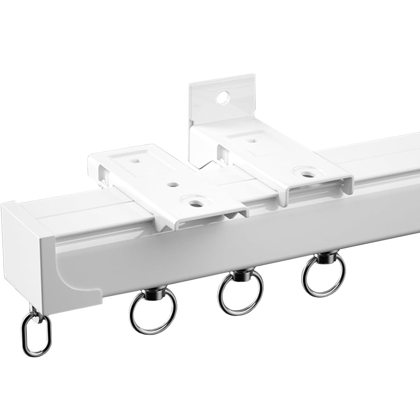 Rail de rideau pliable angle 90 plafond blanc de 2m